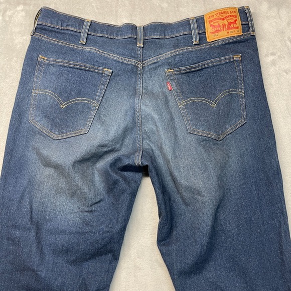 Levi's 541 Jeans Mens 38x34 Blue Denim Whiskered Red Tab Low Waist Straight Leg - Picture 9 of 9